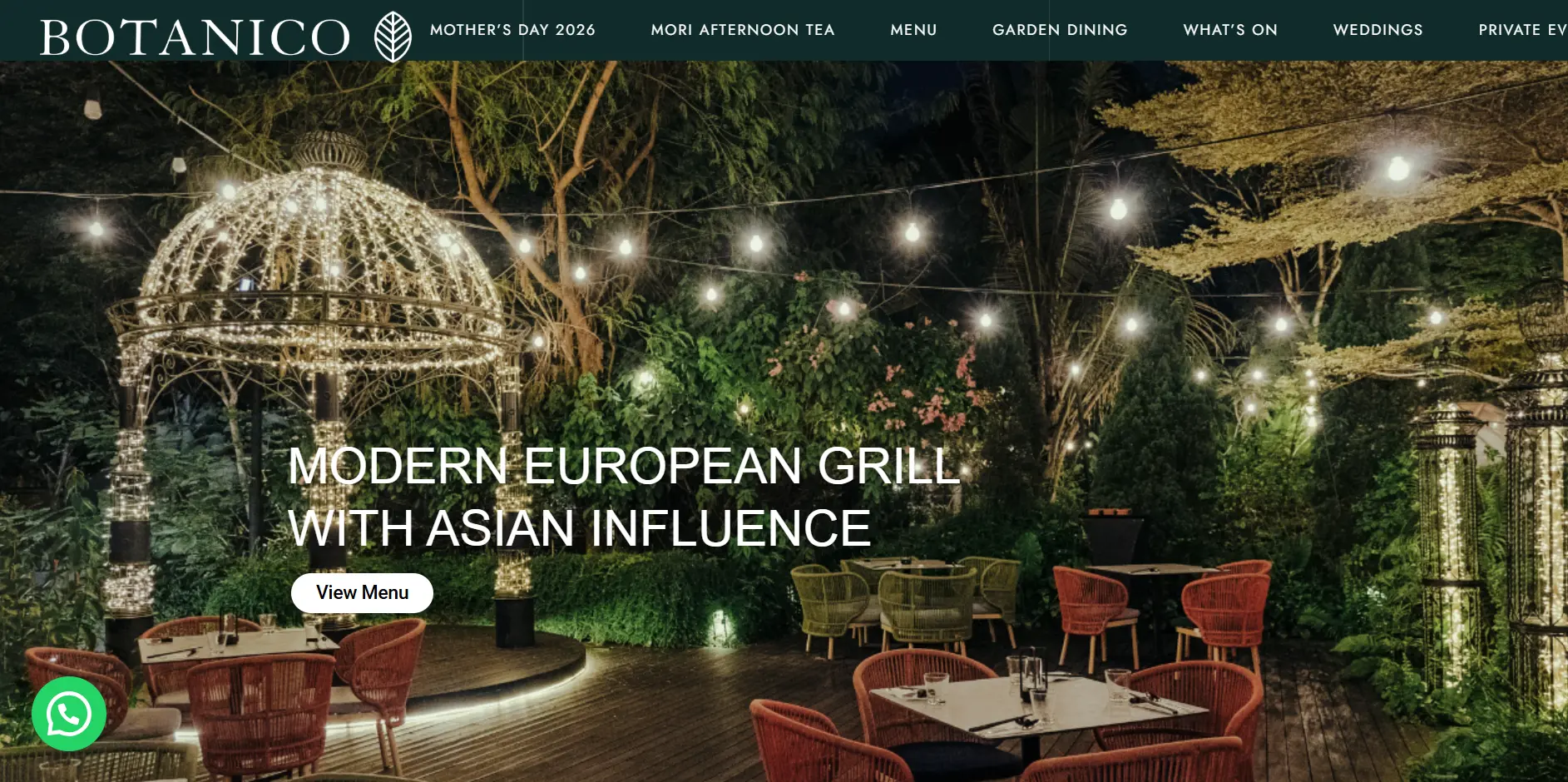 dantiv showing botanico as a good Immersive web Design example