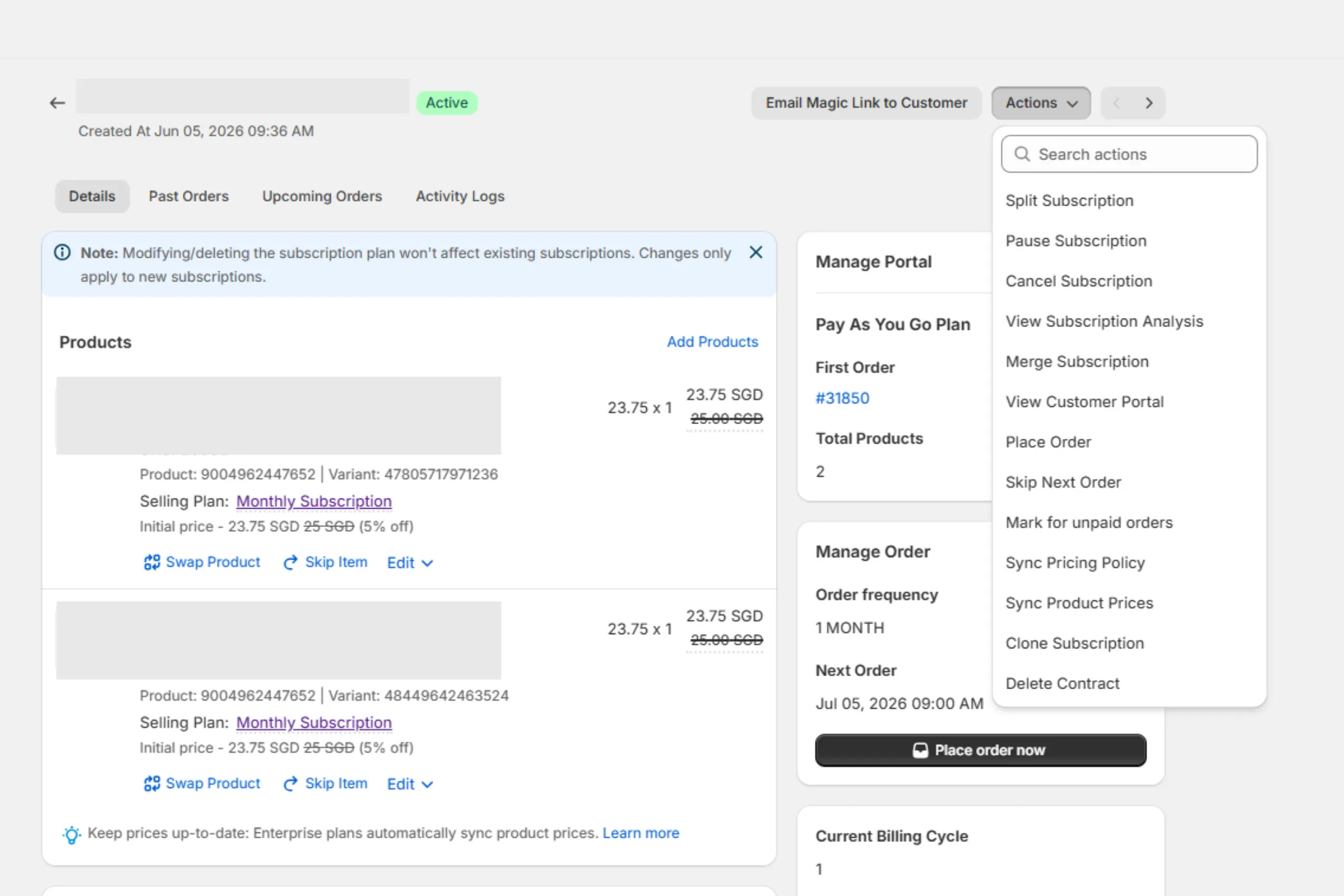 How Appstle's customer management dashboard works