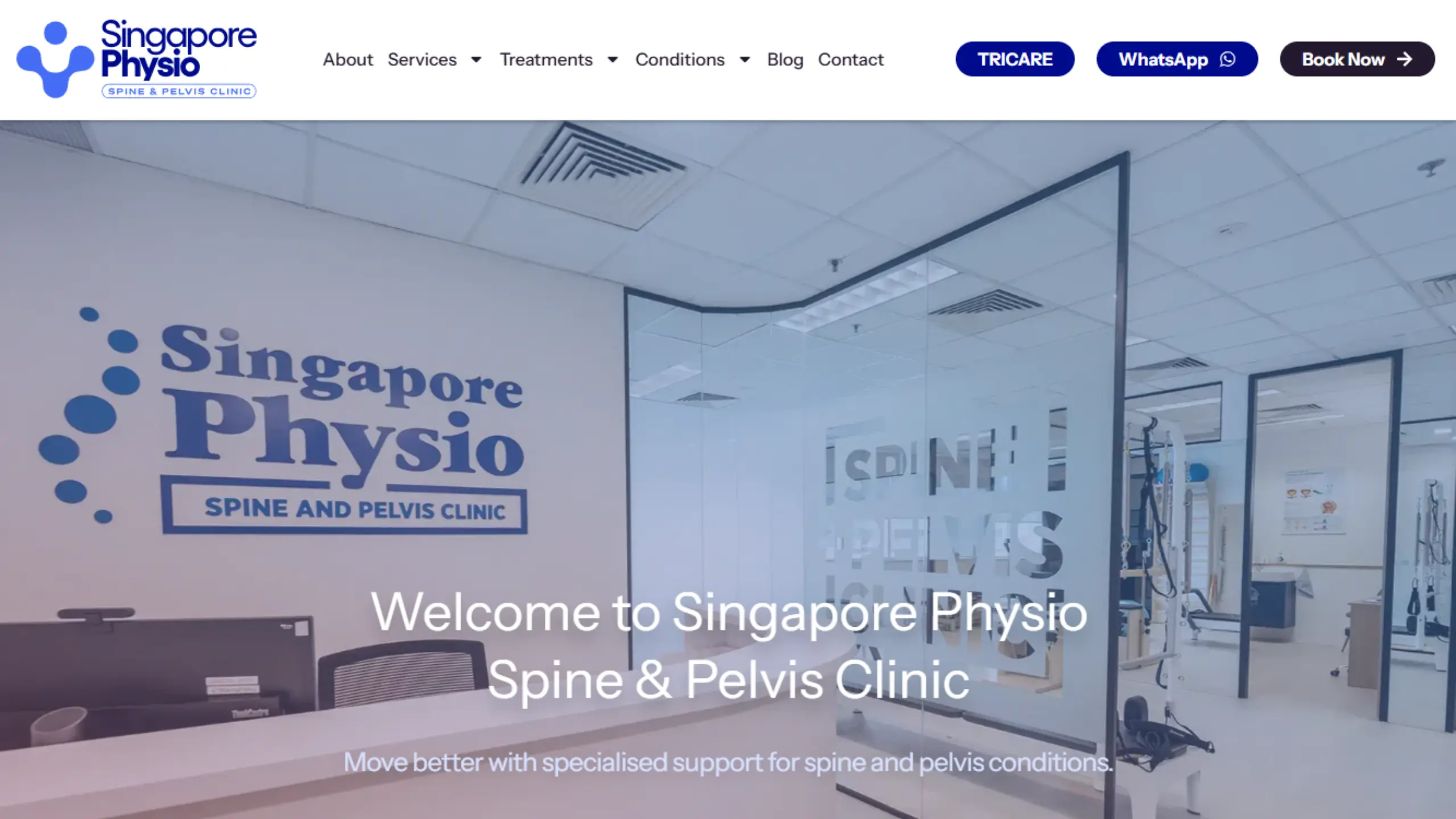 Example of physio website for conversions