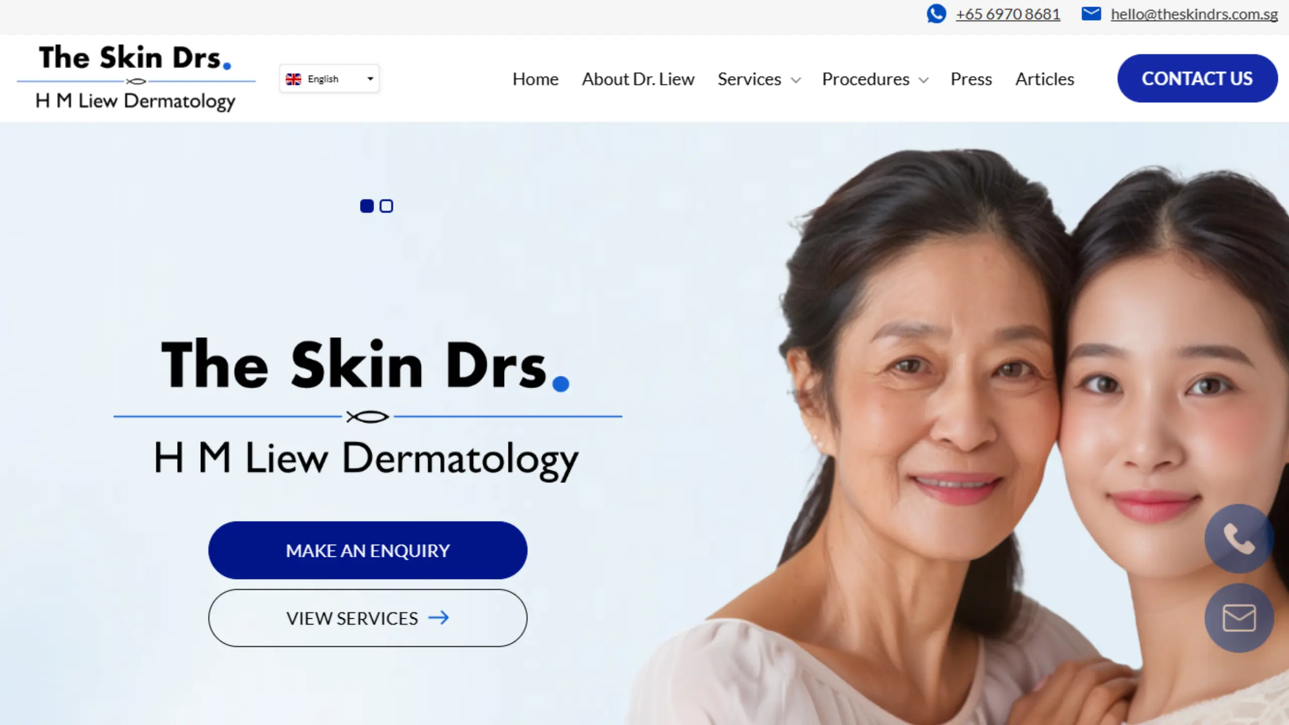 Conversion focused dermatologist website